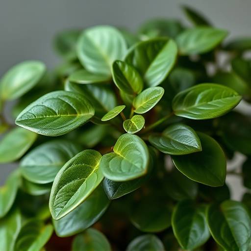Planta Peperomia Obtusifolia com suas folhas redondas e brilhantes.