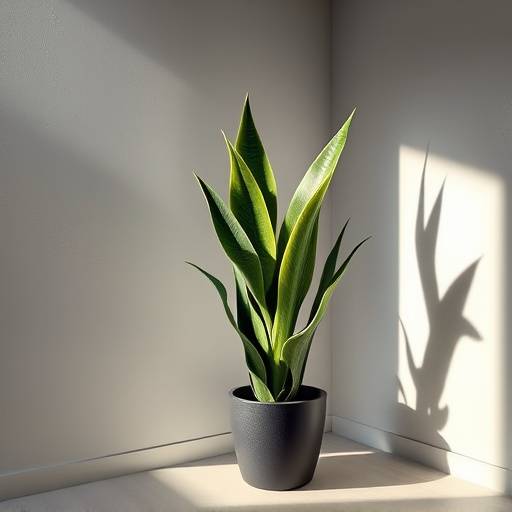 Planta Sansevieria Trifasciata, também conhecida como Espada de São Jorge.